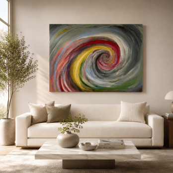 Large Abstract Painting, Original Colorful Canvas Wall Art
