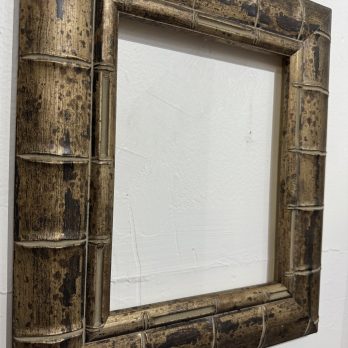 Silver Bamboo Picture Frame, Tropical Tiki Ready Made Frame, Coastal Island Decor
