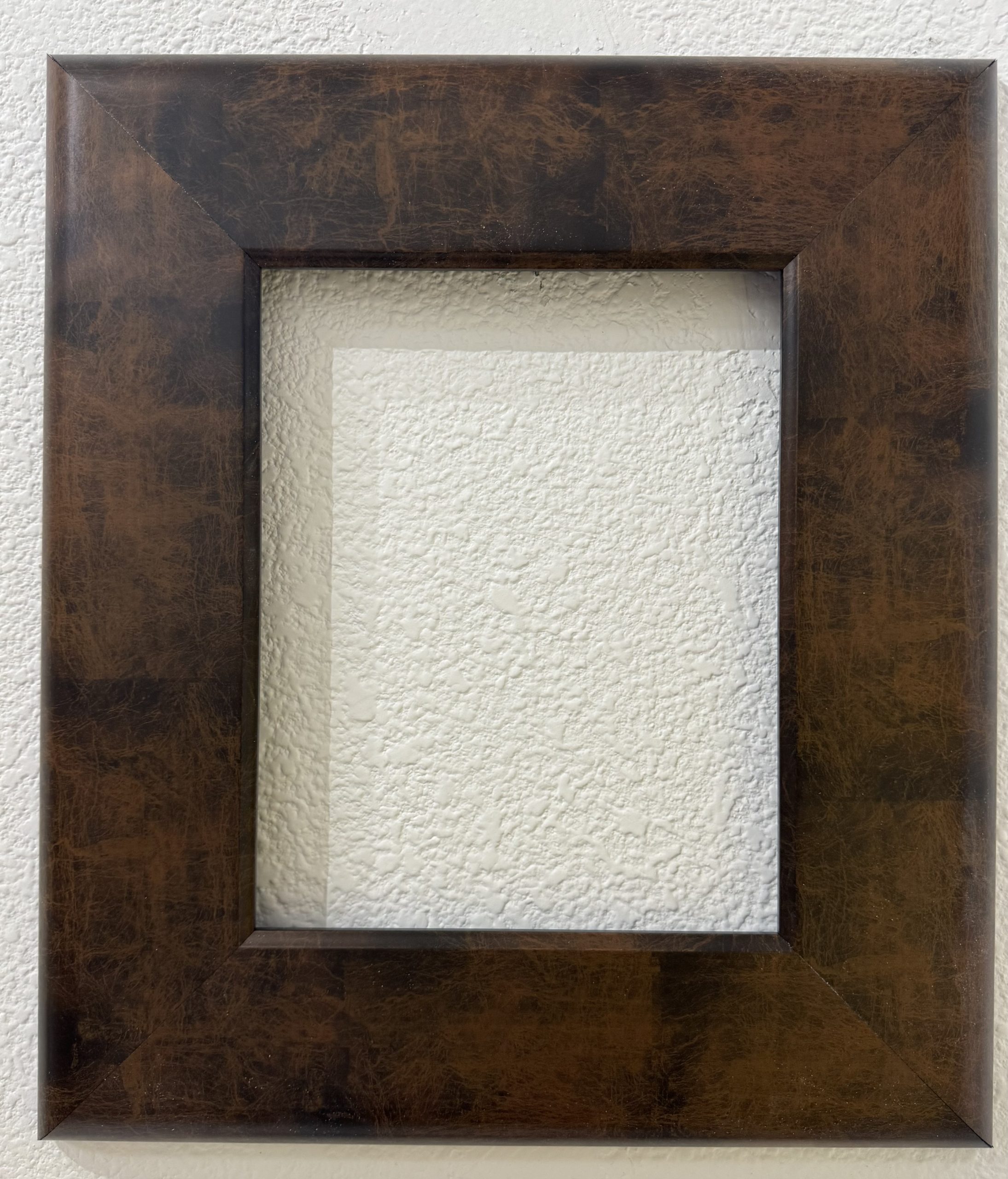 Country Picture Frame - Brown Faux Leather for Photo, Art, Painting, 6 sizes