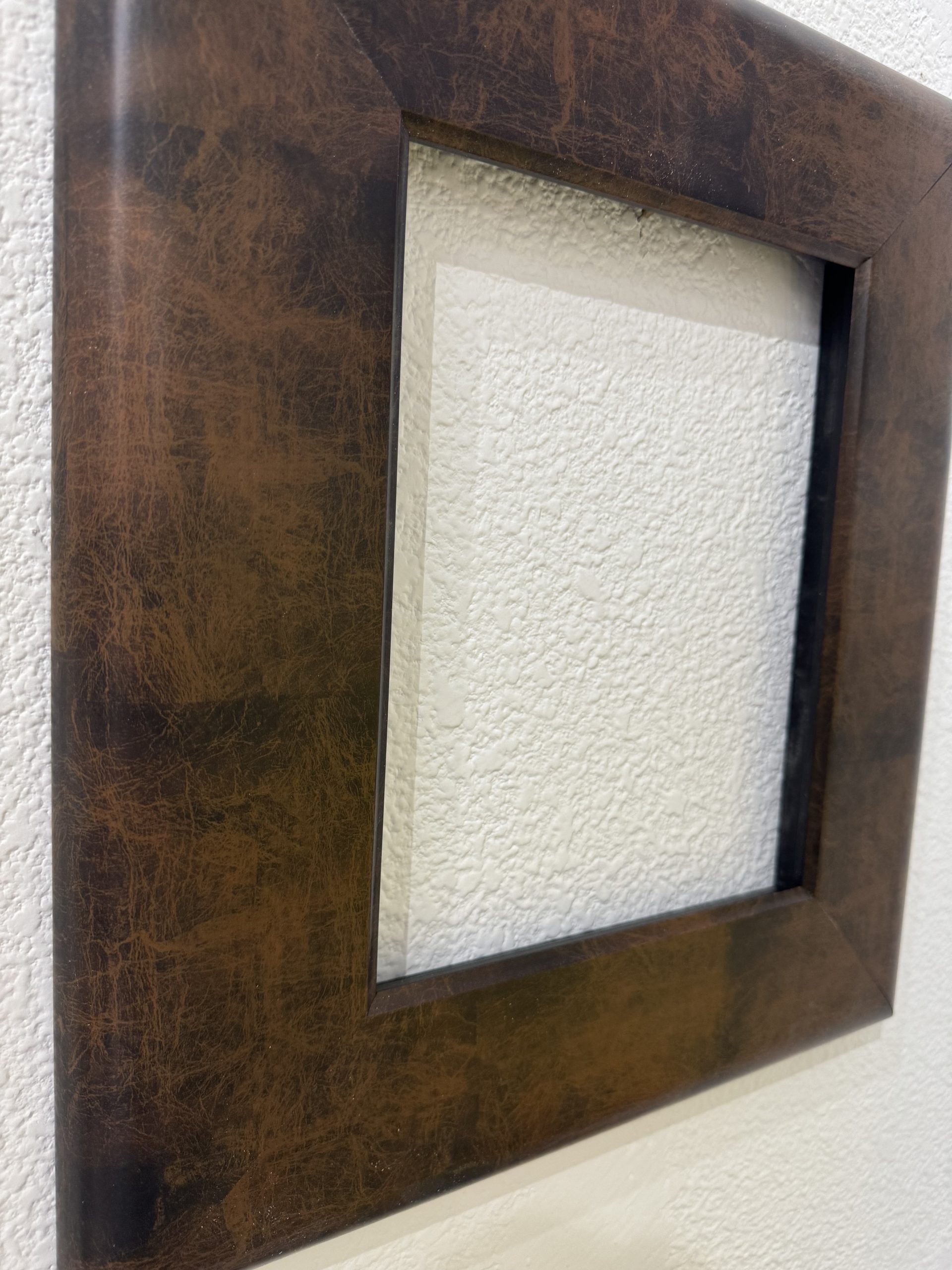 Country Picture Frame - Brown Faux Leather for Photo, Art, Painting, 6 sizes - Image 2